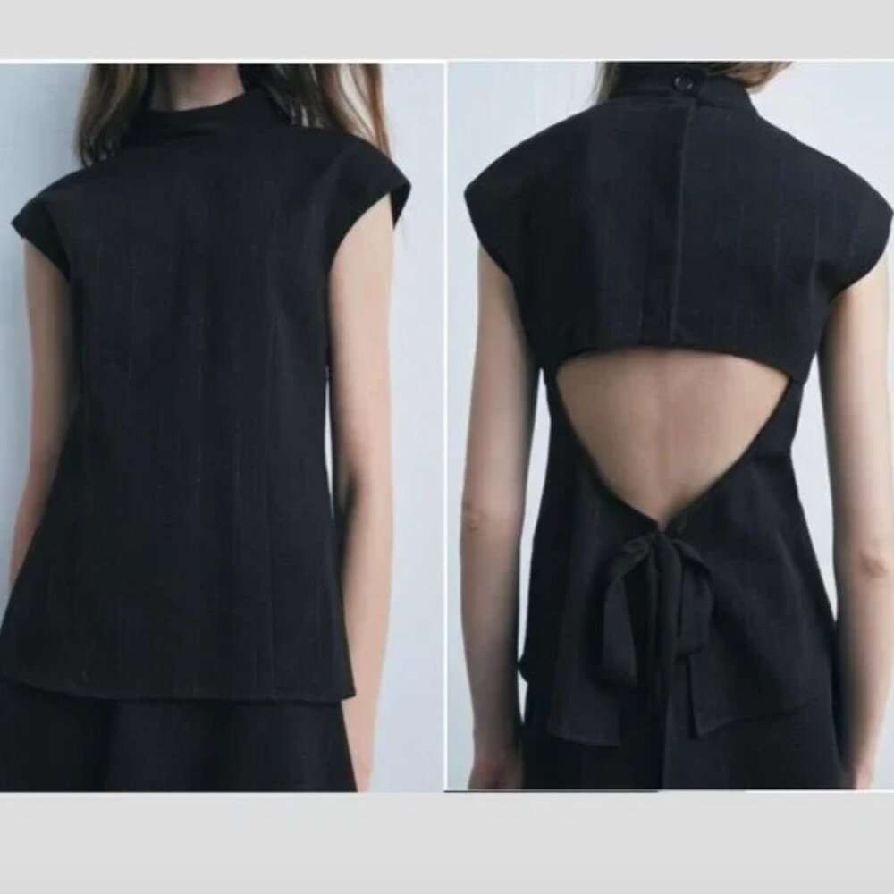 NWT ZARA PINSTRIPE VEST TOP ZW COLLECTION